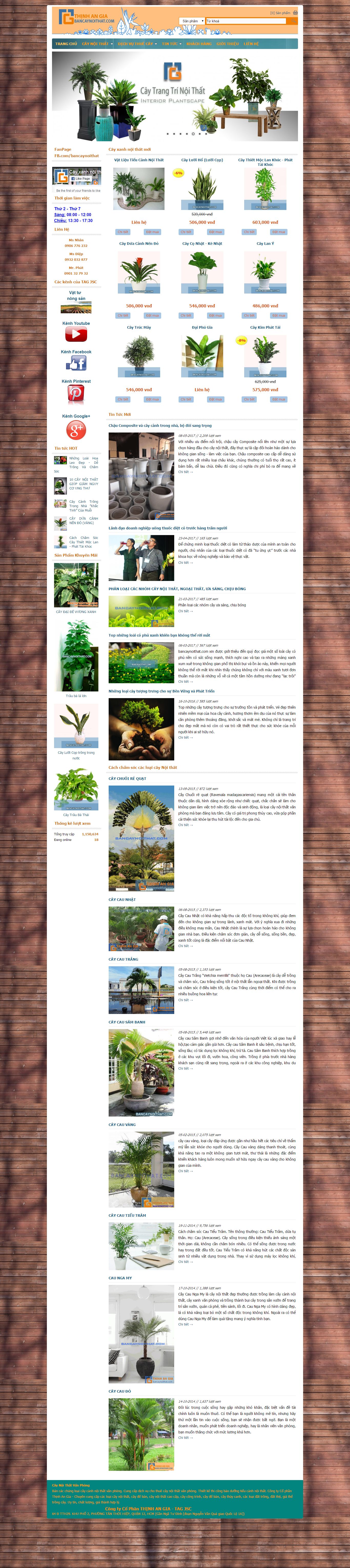 Thiết kế website bán cây cảnh nội thất đẹp SEO nhanh hiệu quả